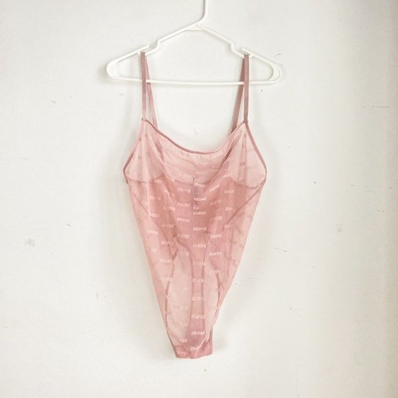 NWT SKIMS After Hours Logo Print Sheer Thong Bodysuit XXL - Picture 6 of 9